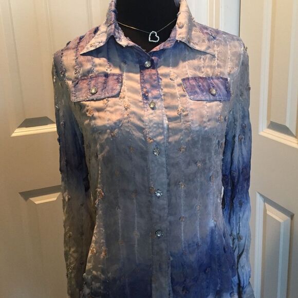 Spectacular ombré blouse by Azi jeans in m. - Picture 1 of 3